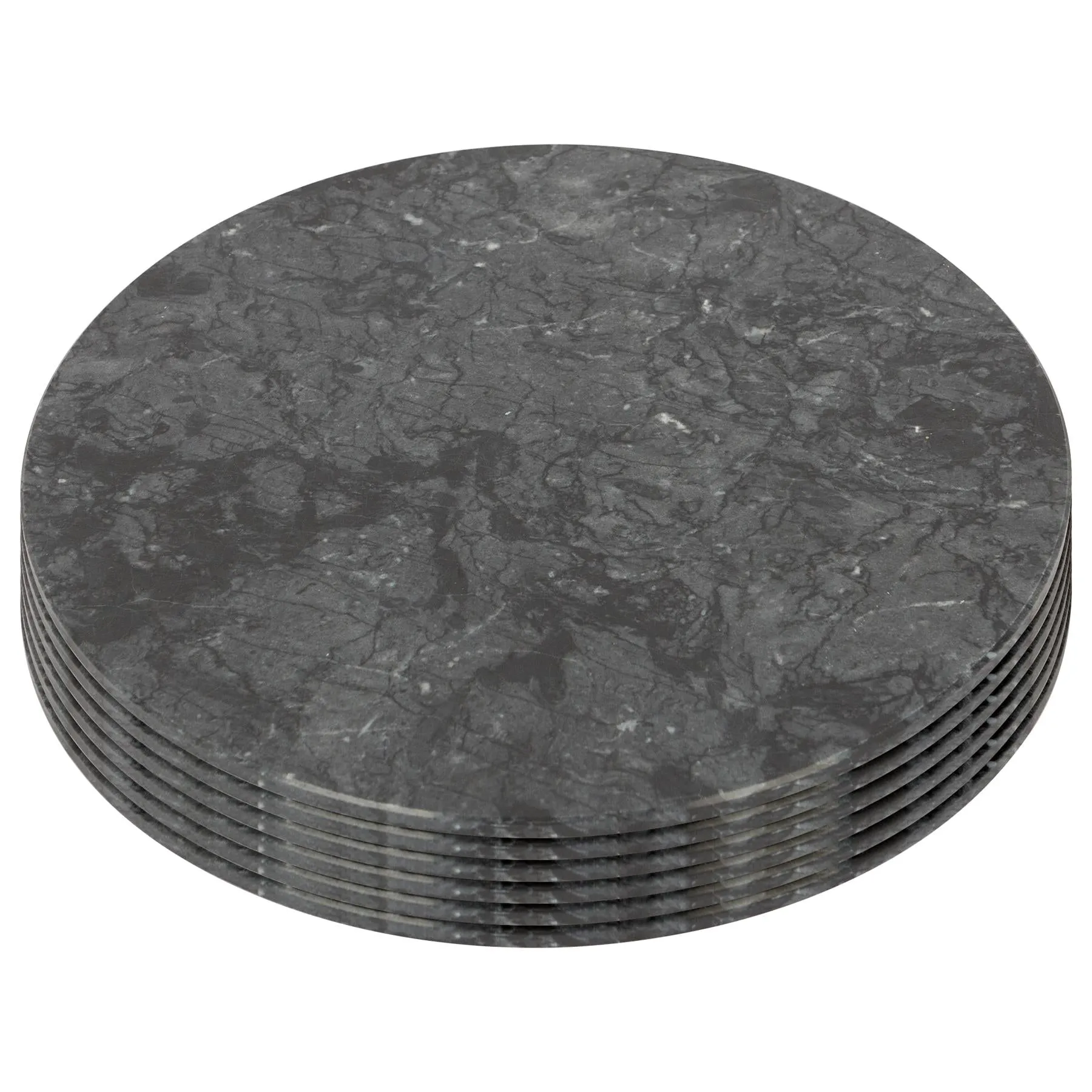 30cm Round Marble Placemats - Pack of Six - By Argon Tableware