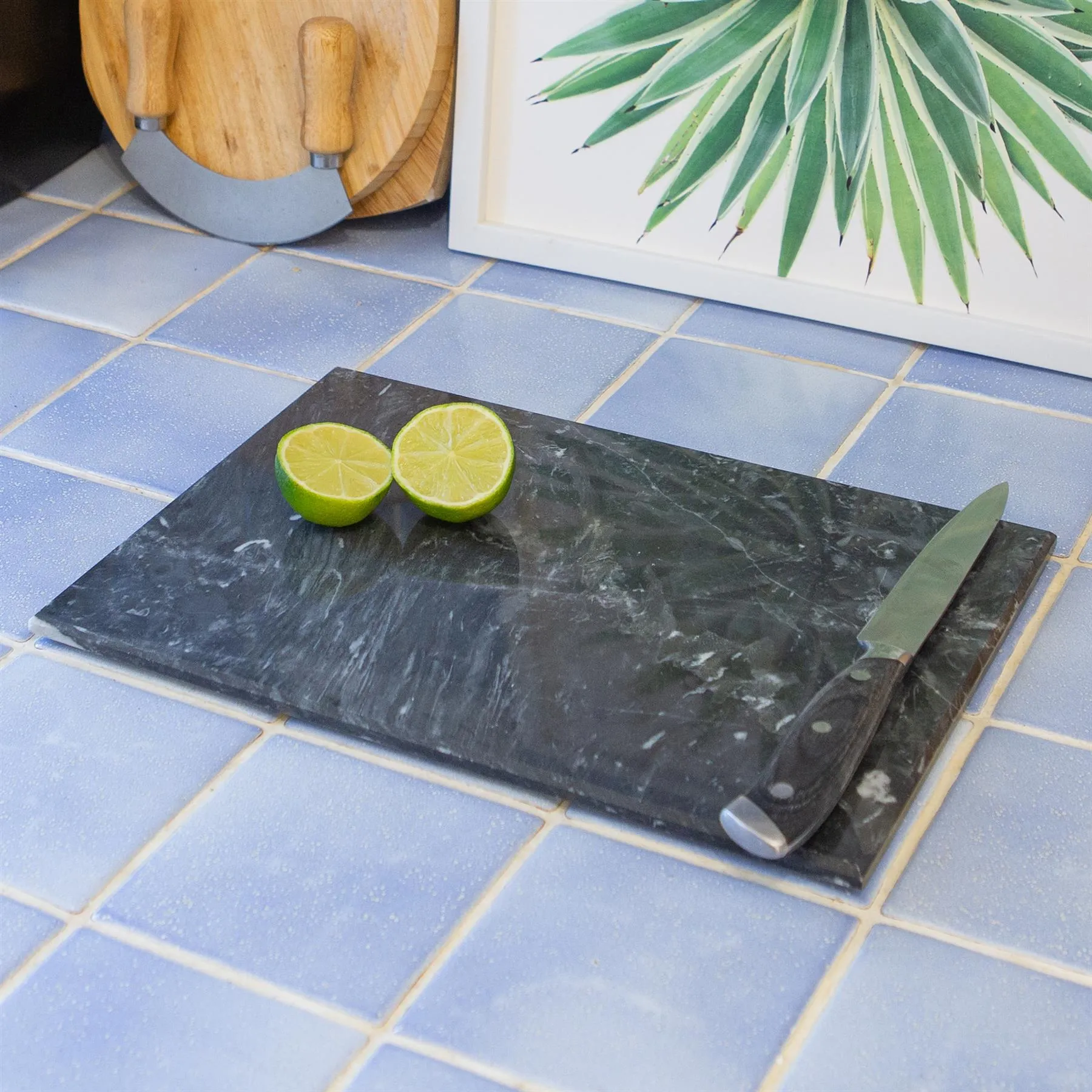 30cm x 20cm Slim Rectangle Marble Chopping Board - By Argon Tableware