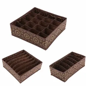 3PC/Set Circle Pattern Storage Boxes  For Underwear Towels Socks Ties