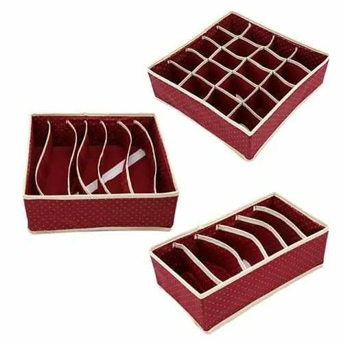 3PC/Set Circle Pattern Storage Boxes  For Underwear Towels Socks Ties