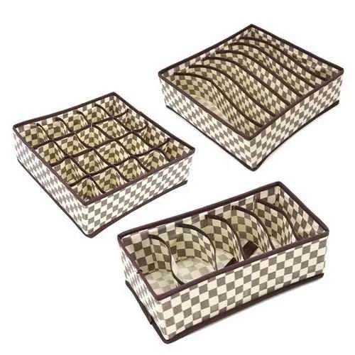3PC/Set Circle Pattern Storage Boxes  For Underwear Towels Socks Ties