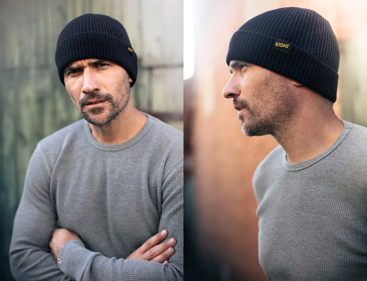 &SONS New Watchcap Beanie Dark Navy