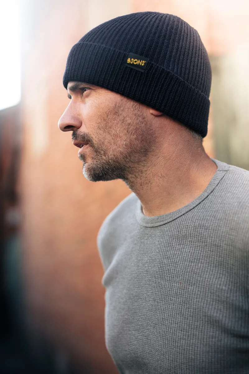 &SONS New Watchcap Beanie Dark Navy