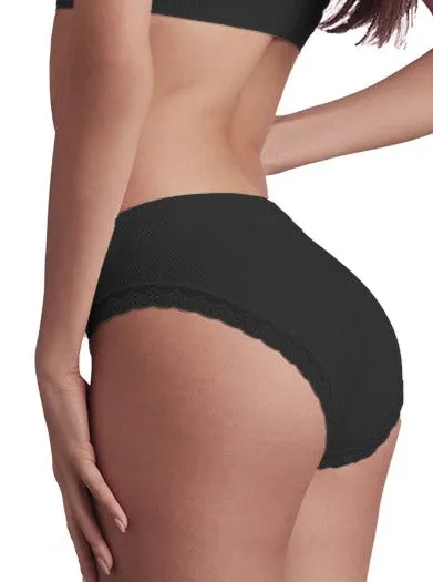 BELLISSIMA Soft Ribbed Brief with Lace Trim