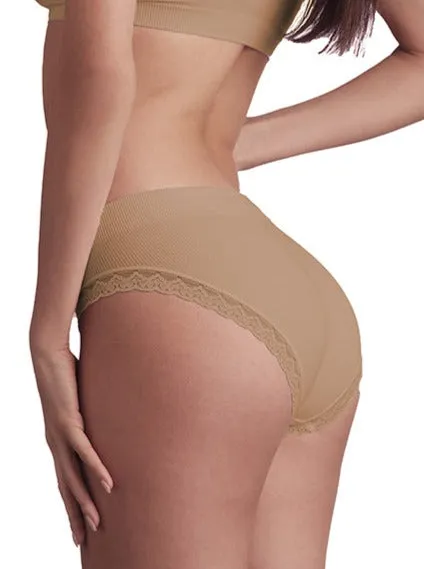 BELLISSIMA Soft Ribbed Brief with Lace Trim