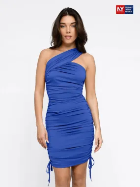 Bluetag Cooling Shapewear One-Shoulder Ruched Bodycon Dress For Insiders