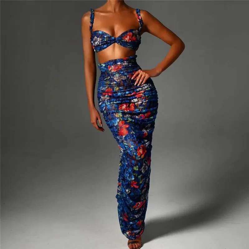 Boho Party Sexy Two Piece Set - mini skirt / dress