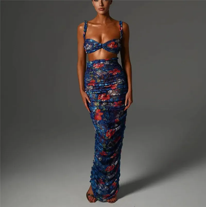Boho Party Sexy Two Piece Set - mini skirt / dress