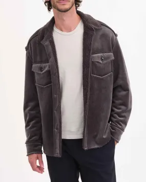 Button Down Corduroy Sherpa Shacket