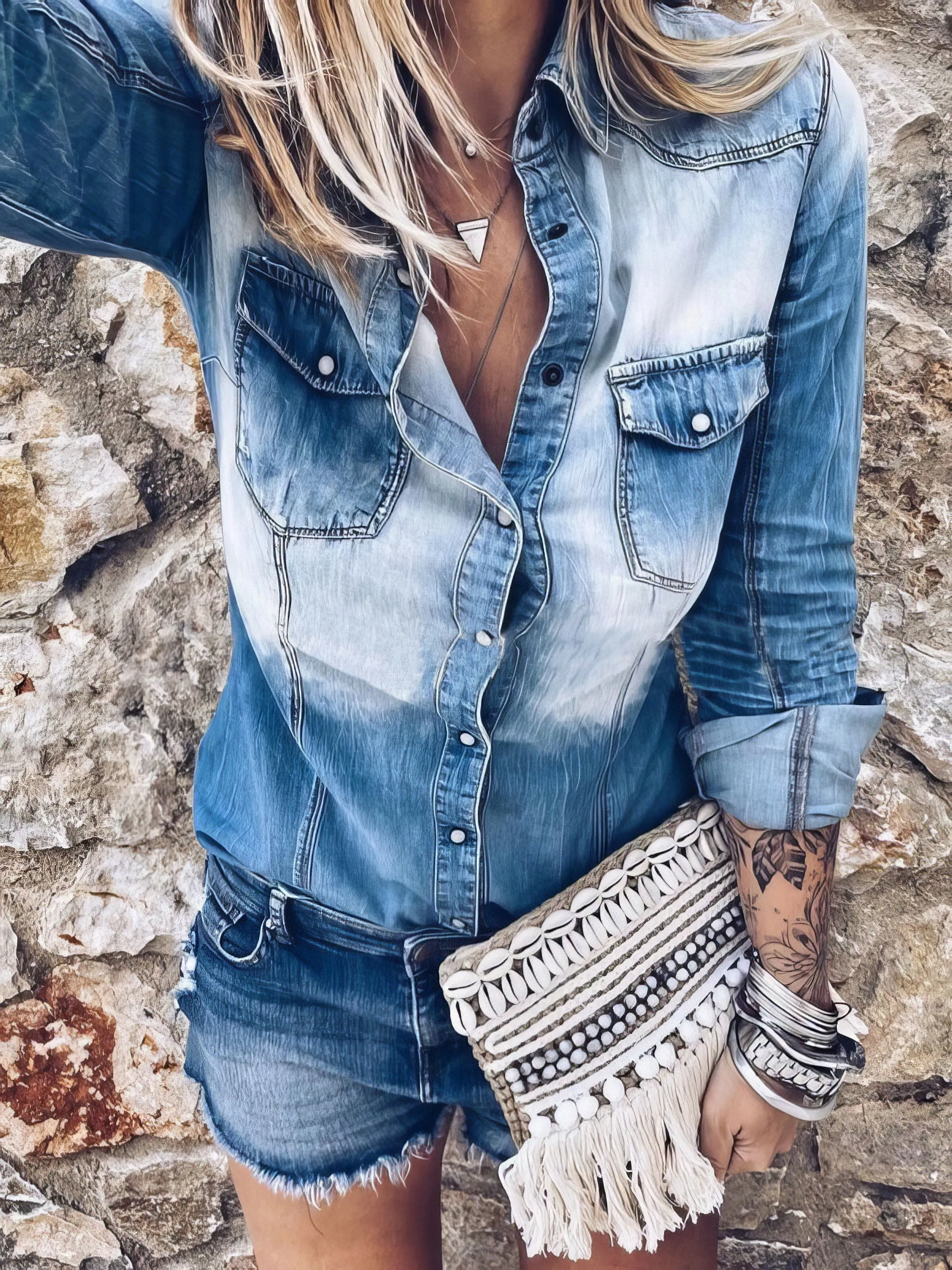 Button Down Denim Shirt