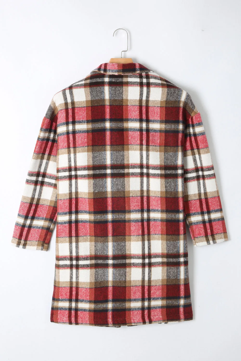 Button-Down Plaid Coat