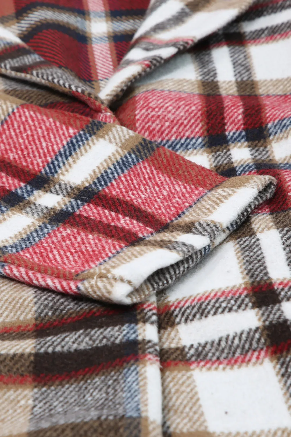 Button-Down Plaid Coat