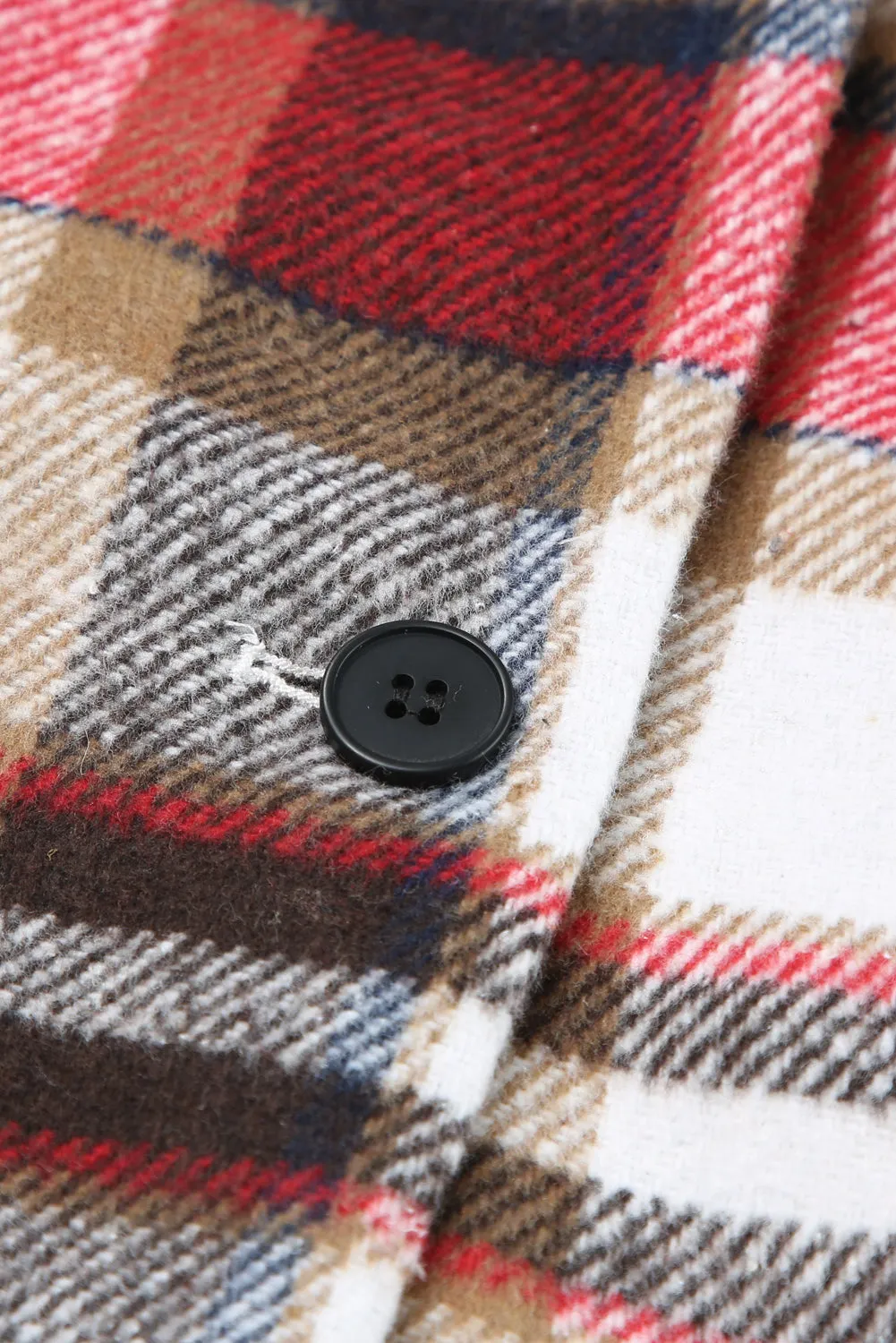 Button-Down Plaid Coat