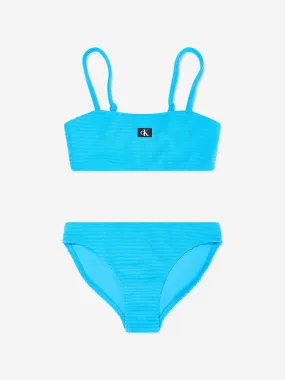 Calvin Klein Girls Bralette Bikini Set in Blue
