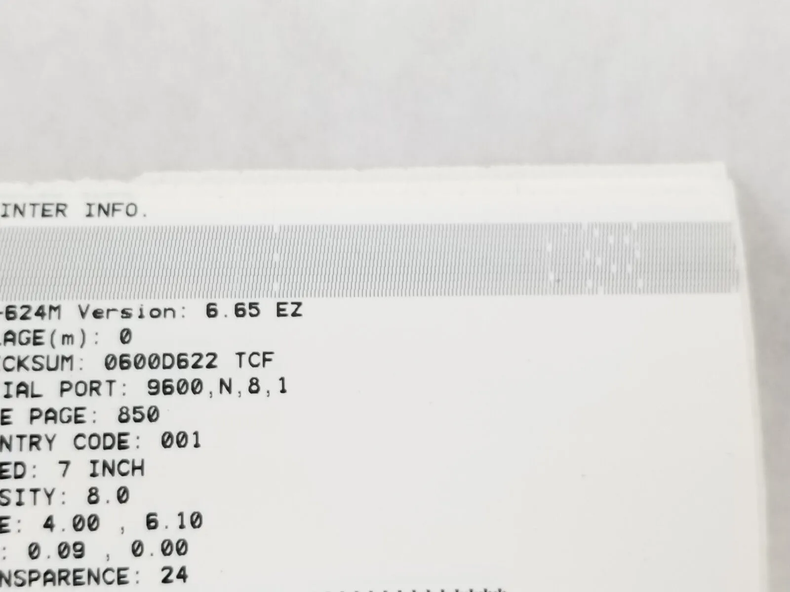 Cub CB-624M Thermal Transfer Printer Parts or Repair Bad Printhead