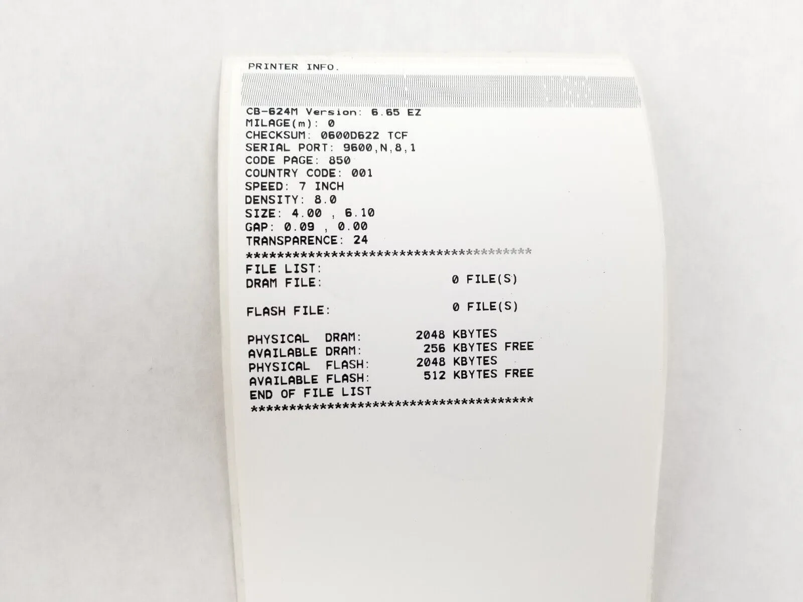 Cub CB-624M Thermal Transfer Printer Parts or Repair Bad Printhead