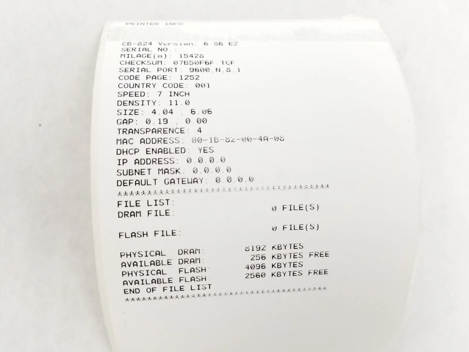 Cub CB-824 203dpi Thermal Transfer Printer Parts or Repair Broken Printhead Latc