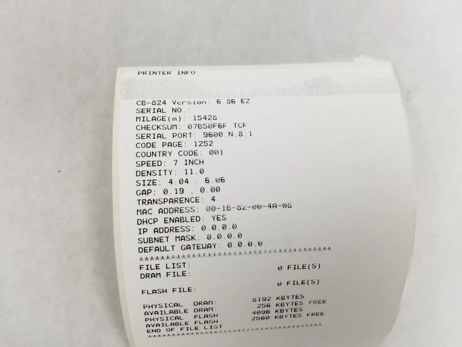 Cub CB-824 203dpi Thermal Transfer Printer Parts or Repair Broken Printhead Latc