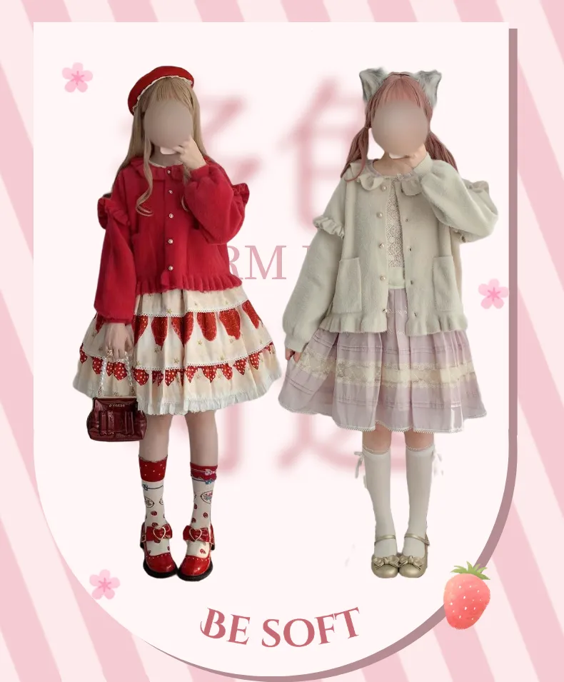 Cute Faux Mink Fur Princess Colorful Red Blue Pink Purple White Cream Black Brown Soft Jacket