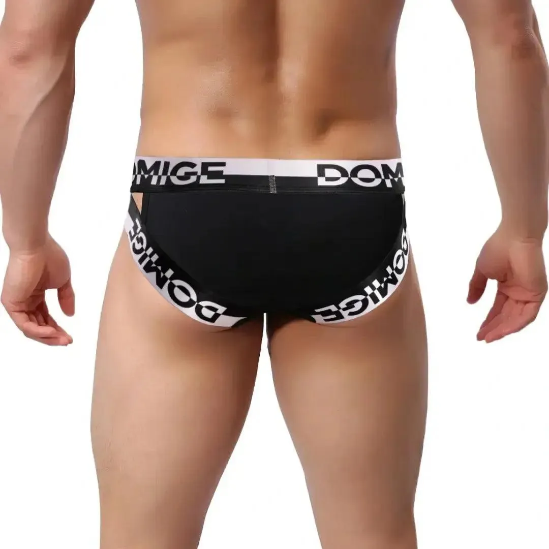 DomiGe Men's Underwear Briefs with Silver Logo Waistband Briefs