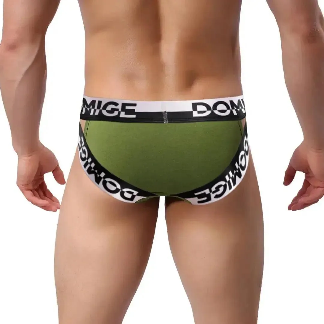 DomiGe Men's Underwear Briefs with Silver Logo Waistband Briefs