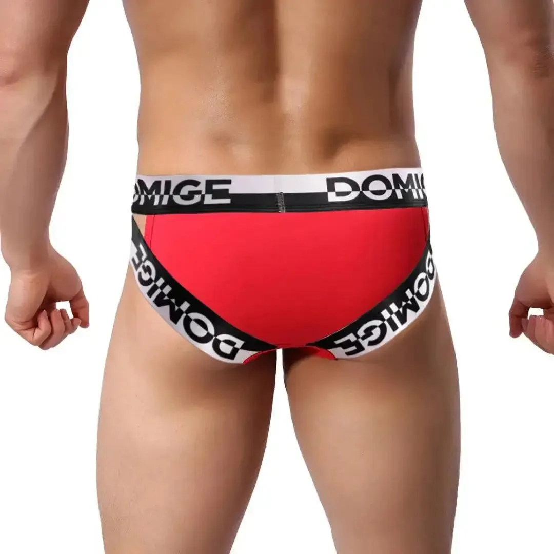 DomiGe Men's Underwear Briefs with Silver Logo Waistband Briefs
