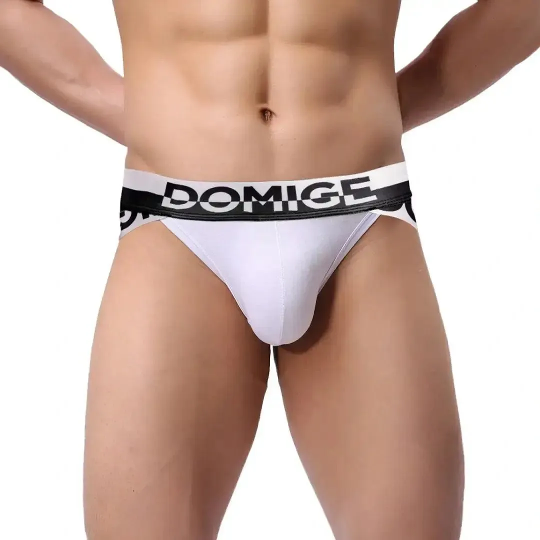 DomiGe Men's Underwear Briefs with Silver Logo Waistband Briefs