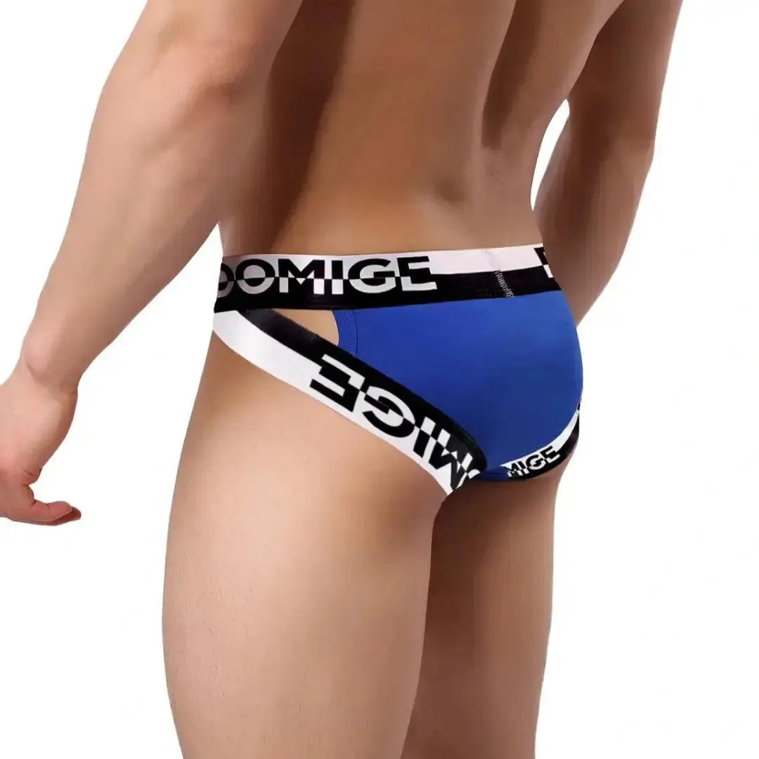 DomiGe Men's Underwear Briefs with Silver Logo Waistband Briefs