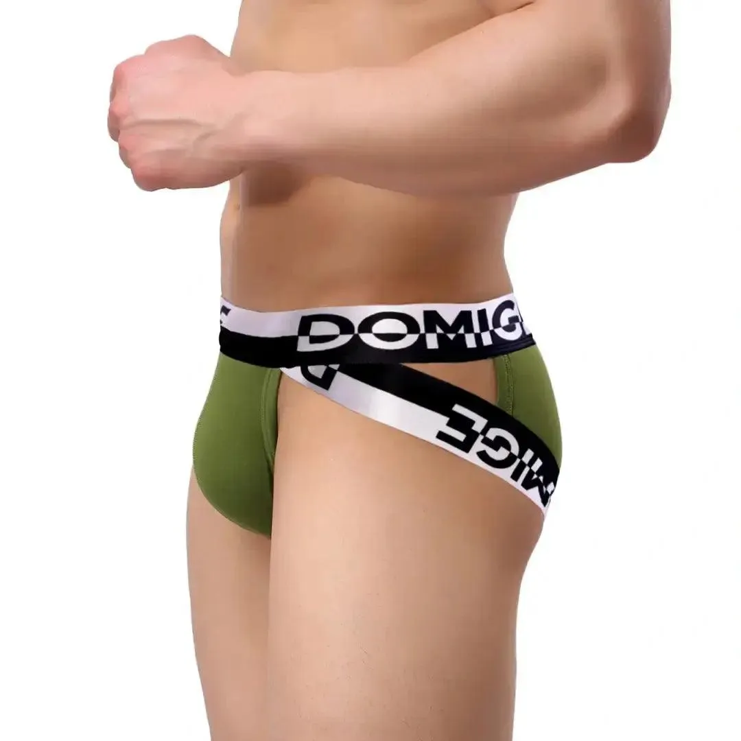 DomiGe Men's Underwear Briefs with Silver Logo Waistband Briefs