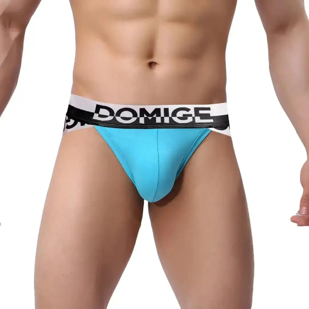 DomiGe Men's Underwear Briefs with Silver Logo Waistband Briefs