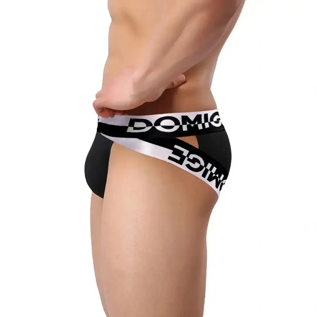 DomiGe Men's Underwear Briefs with Silver Logo Waistband Briefs