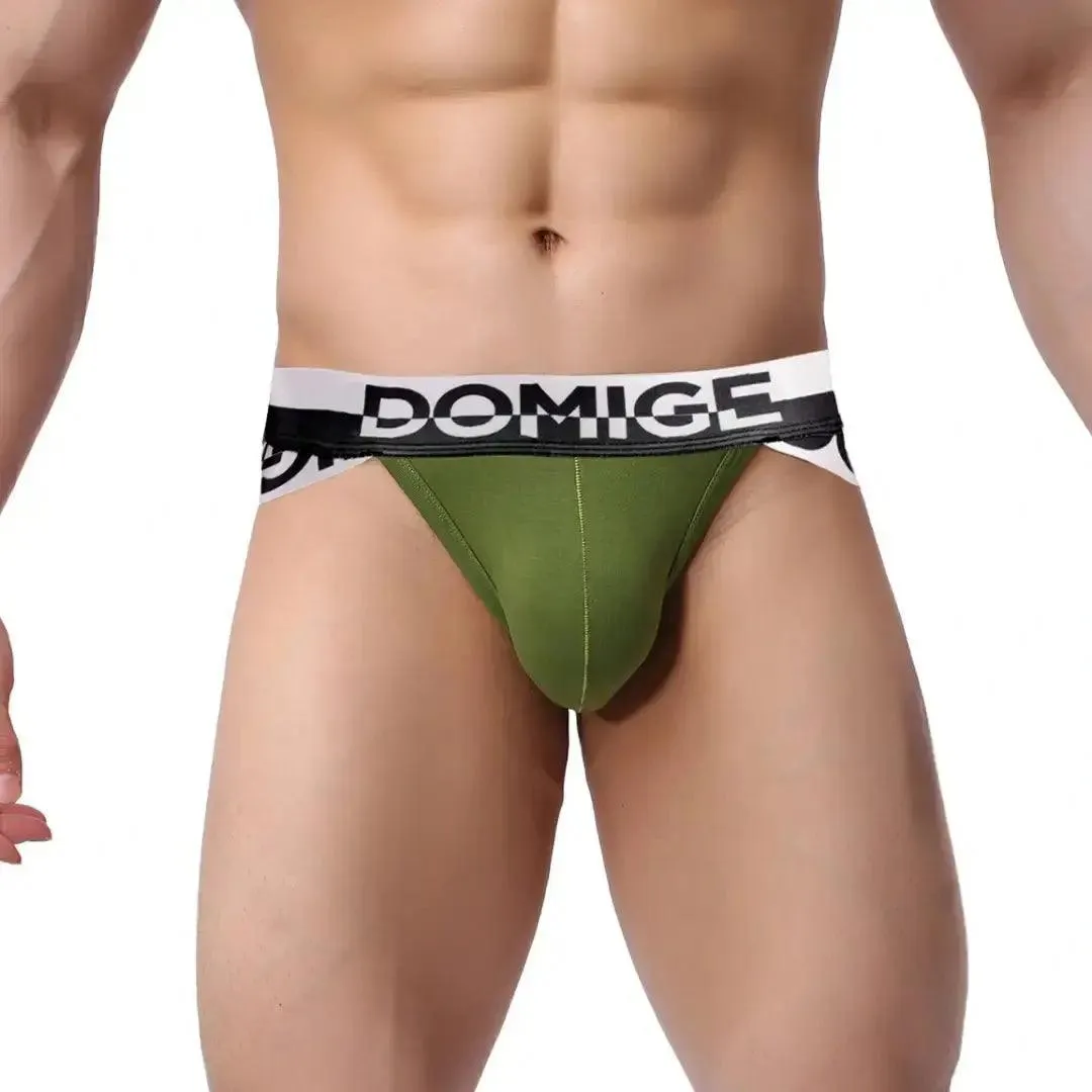 DomiGe Men's Underwear Briefs with Silver Logo Waistband Briefs