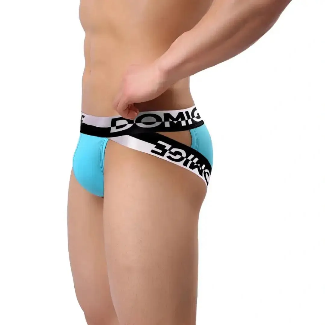 DomiGe Men's Underwear Briefs with Silver Logo Waistband Briefs