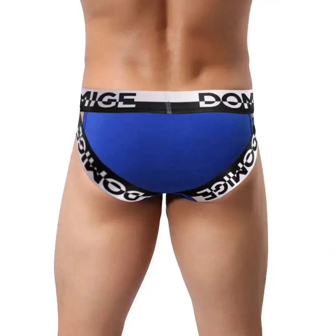 DomiGe Men's Underwear Briefs with Silver Logo Waistband Briefs