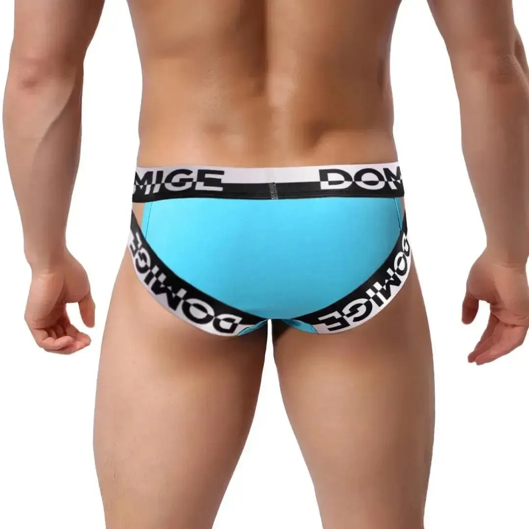 DomiGe Men's Underwear Briefs with Silver Logo Waistband Briefs