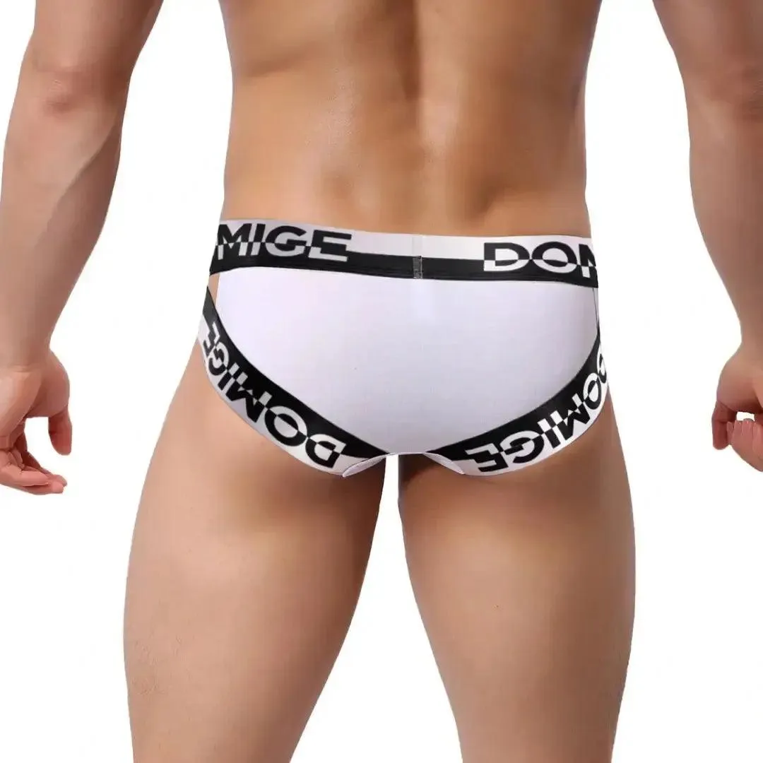 DomiGe Men's Underwear Briefs with Silver Logo Waistband Briefs