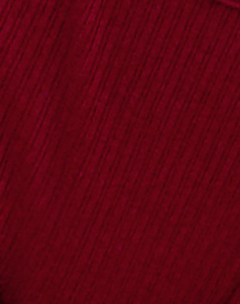 Edna Thong in Rib Burgundy