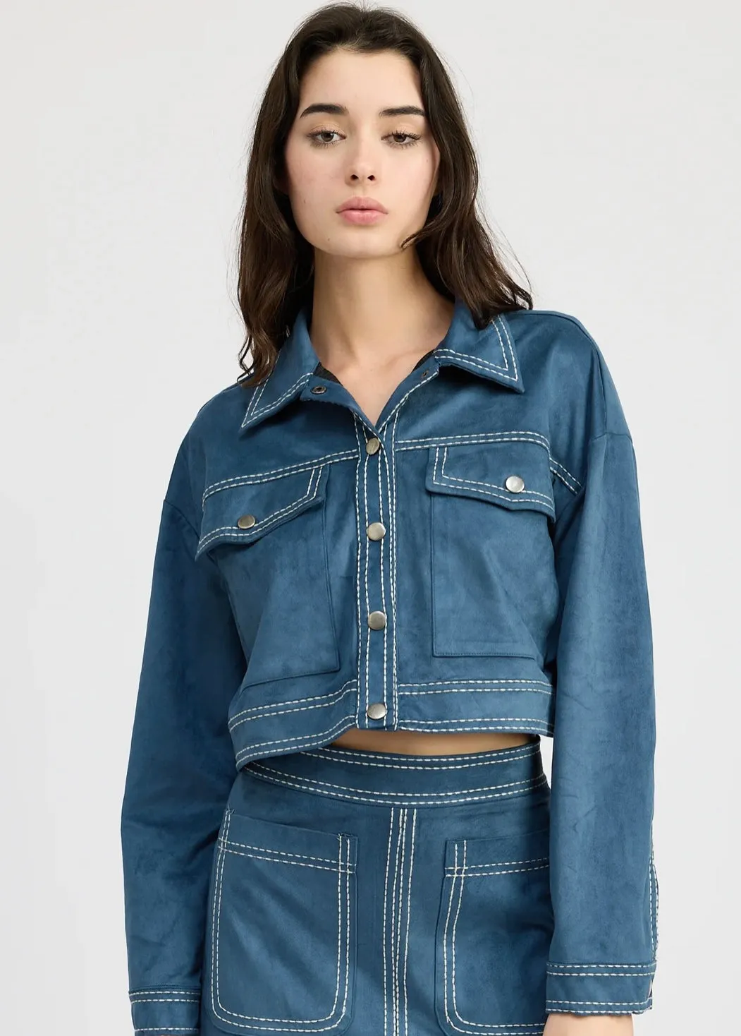 En Saison ‘Vegan Suede Blanket Shacket’