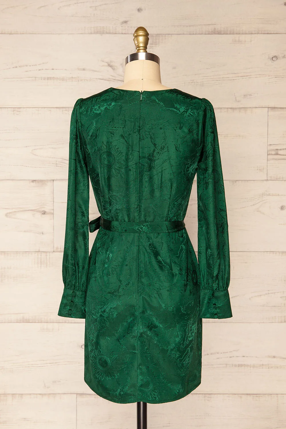 Fagerjorden | Faux-Wrap Satin Short Dress