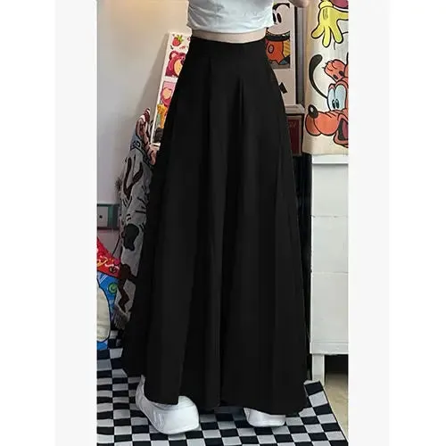 Faldas Mujer De Moda Black Skirts Women's Clothing High Waist Loose Summer Jupe Tunic Vintage Fashion Korean Long Skirt