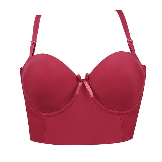 Fashion Super Push Up Bras Smooth One-Piece Seamless Adjustable Straps Breathable Underwear Women Brassiere 1/2 Cup Bras