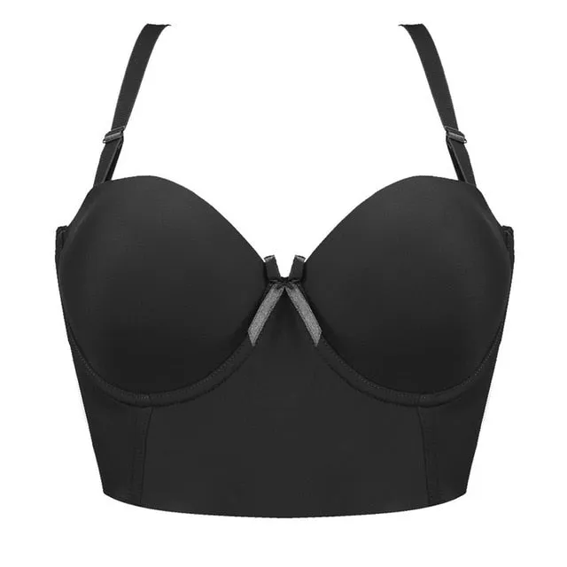 Fashion Super Push Up Bras Smooth One-Piece Seamless Adjustable Straps Breathable Underwear Women Brassiere 1/2 Cup Bras