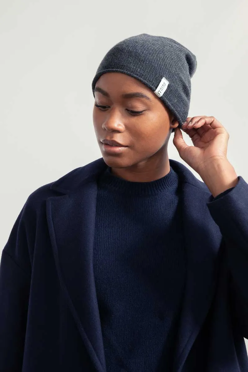 Frank Unisex Wool Beanie Grey
