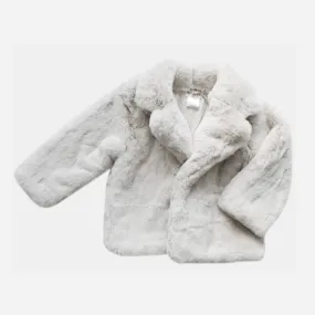 Girls Fur Coat - Blush
