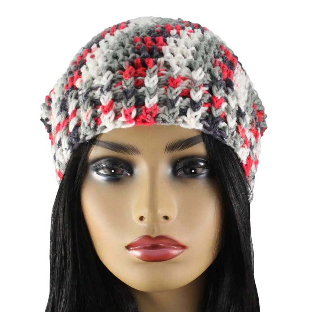 Gray Red White Black Beanie Hat Medium/Large - JMCH37ML
