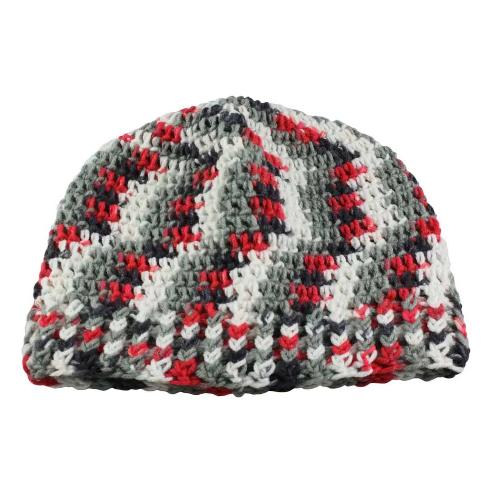 Gray Red White Black Beanie Hat Medium/Large - JMCH37ML