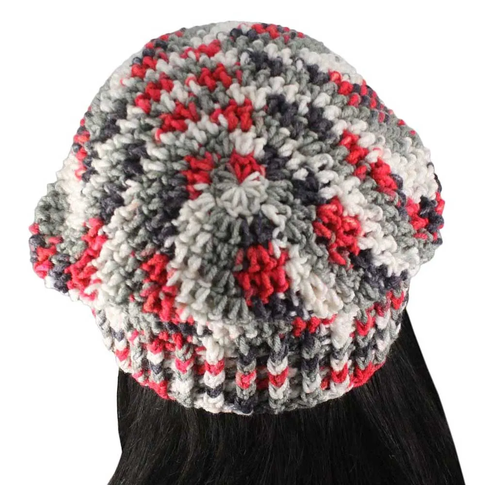 Gray Red White Black Beanie Hat Medium/Large - JMCH37ML