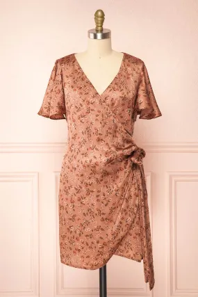 Hannah | Short Floral Wrap Dress