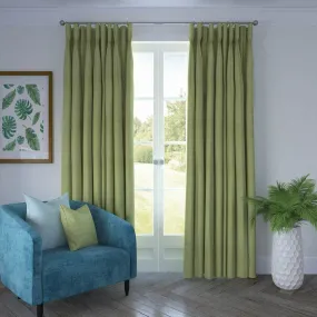 Harmony Linen Blend Sage Green Textured Curtains