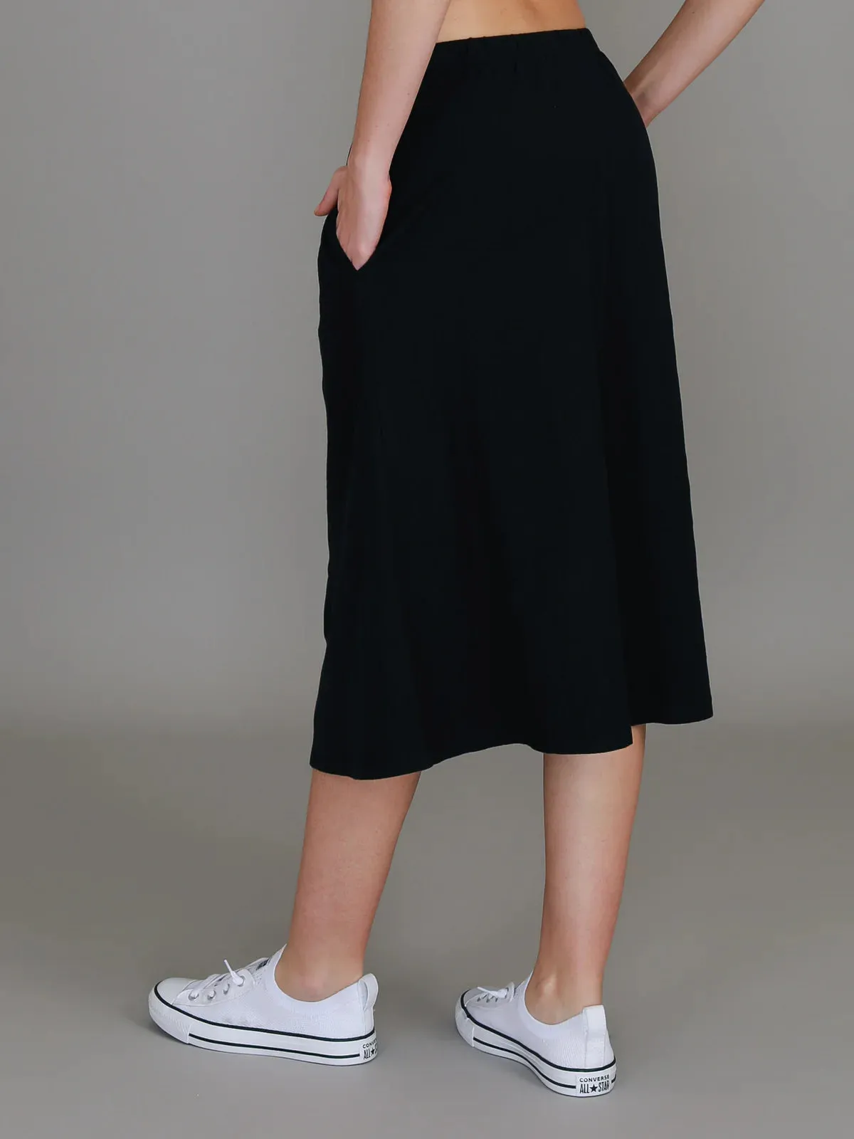 Heathmont Midi Slip on Skirt - Black